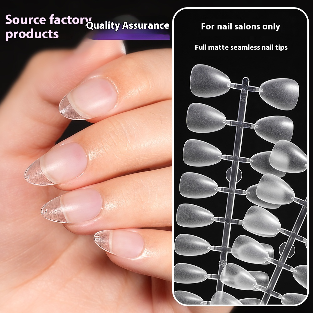 Nail Tips Special matte nail pads for nail salons, full number, seamless short almond short round nail 120 pcs, bagged patch nail pads