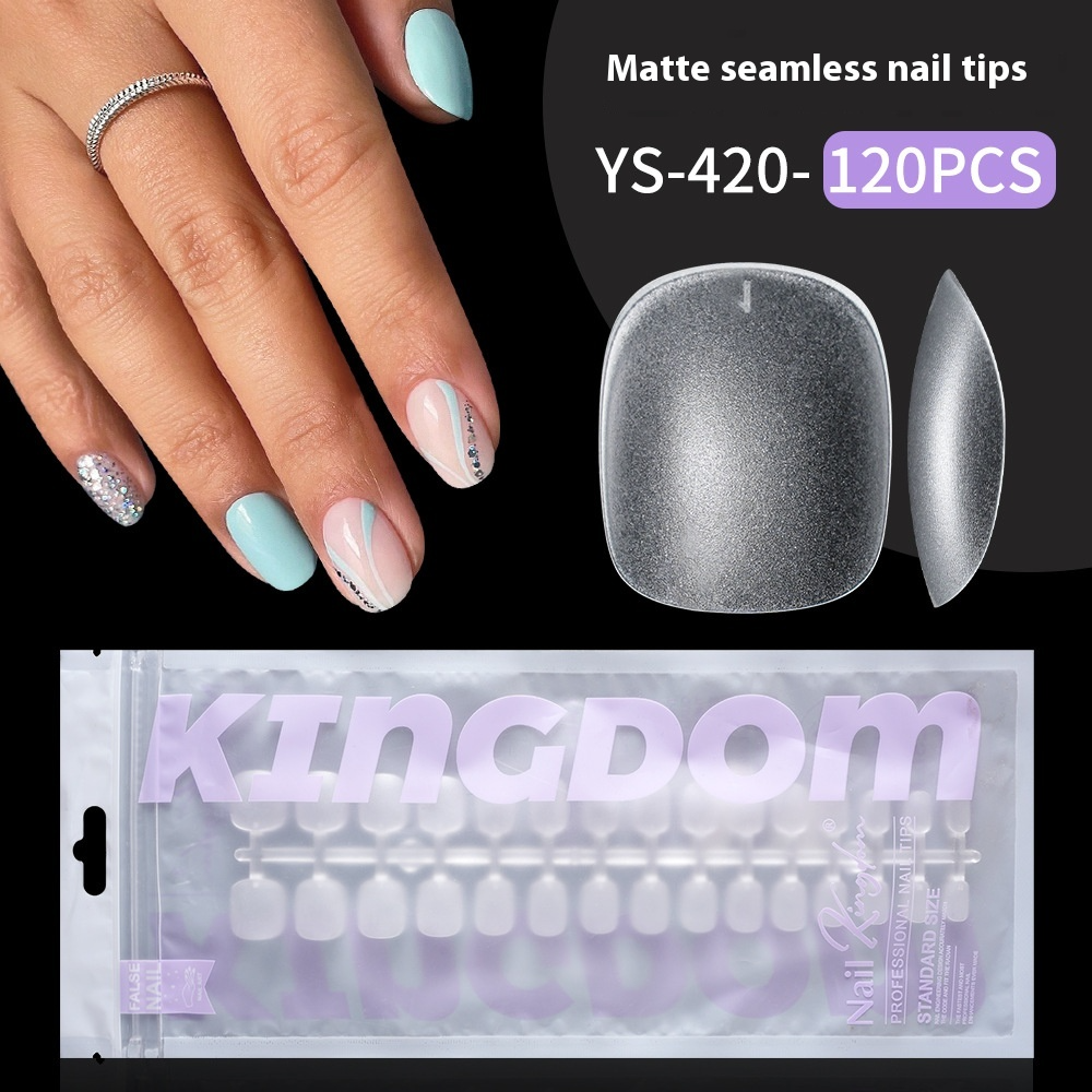 Nail Tips Special matte nail pads for nail salons, full number, seamless short almond short round nail 120 pcs, bagged patch nail pads