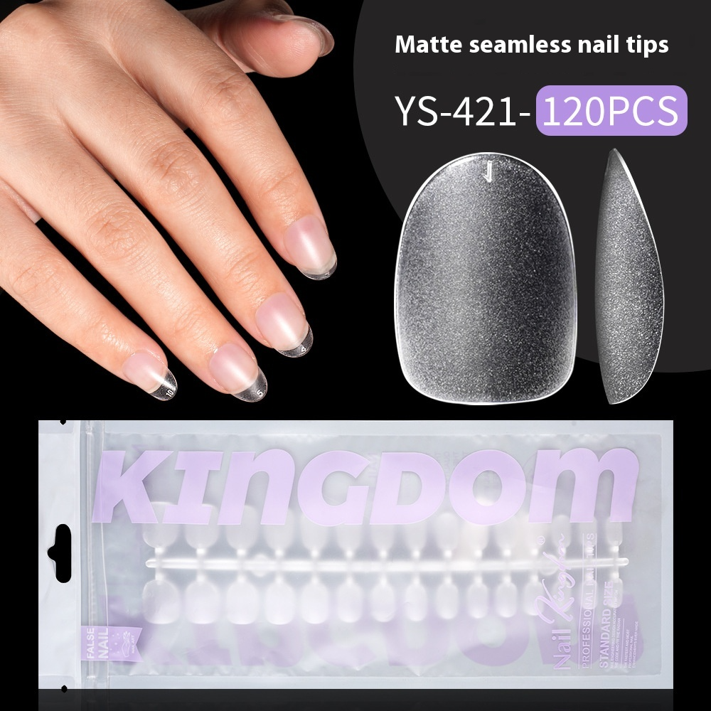 Nail Tips Special matte nail pads for nail salons, full number, seamless short almond short round nail 120 pcs, bagged patch nail pads