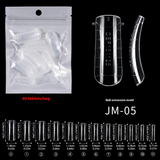 Nail Tips nail mold crystal without paper holder, rapid phototherapy, 60 nail extension tablets, bagged with graduated nail film, wholesale