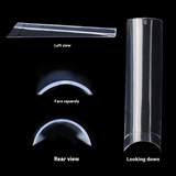 Nail Tips nail plate semi-sticker, light sticker, transparent XXL water pipe nail 500 pieces, boxed flat head fake nail, extended patch nail art.