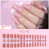 Nail Tips hot-selling French wearable manicure 30 pieces, whole bulk detachable wearable nail seamless fake nail patch