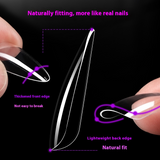 Nail Tips nail pads, long styles, full stickers, transparent pointed pieces, light folds and no marks, water drop nail patches, fake nails wholesale