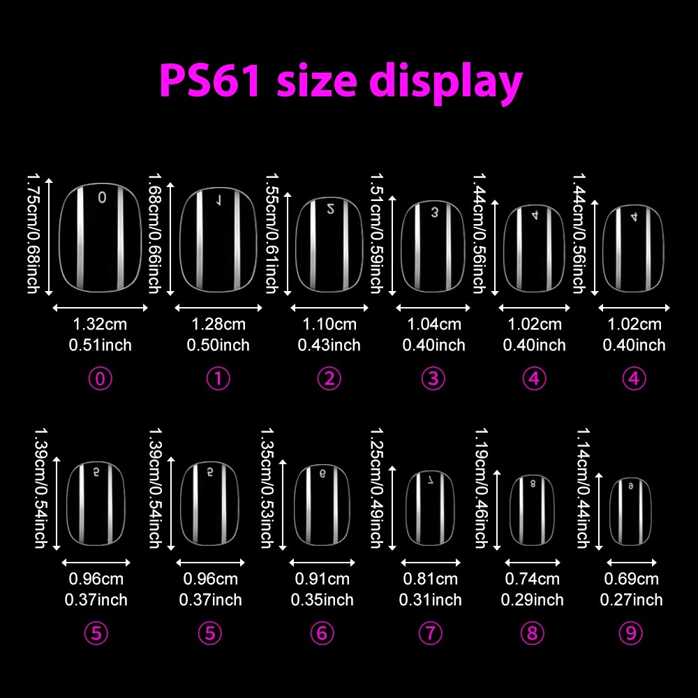 Nail Tips New short round nail piece, bagged short full sticker transparent fake nail manicure, hand-worn nail short square round nail piece