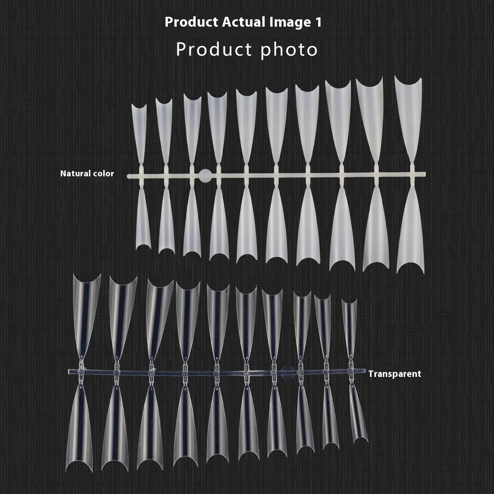 Nail Tips new ghost tip nail pads 500 pieces boxed super long pointed fake nail patches transparent semi-sticker nail pads wholesale