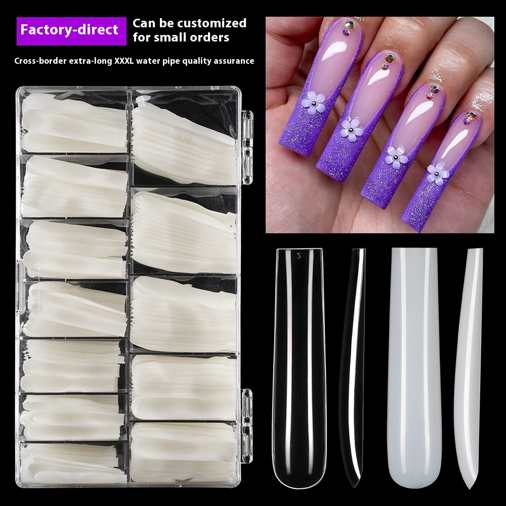Nail Tips XXXL plus rectangular nail,  fake nails, full stickers, square nail pads,  trapezoidal nail art, square head transparent nail pads