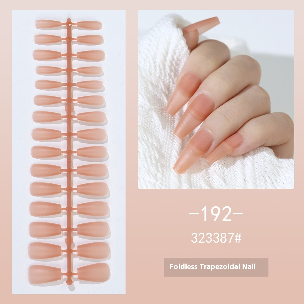 Nail Tips New nude matte, no-carving press on nails pads 240 pieces, boxed solid color seamless fake nail press on nails pads