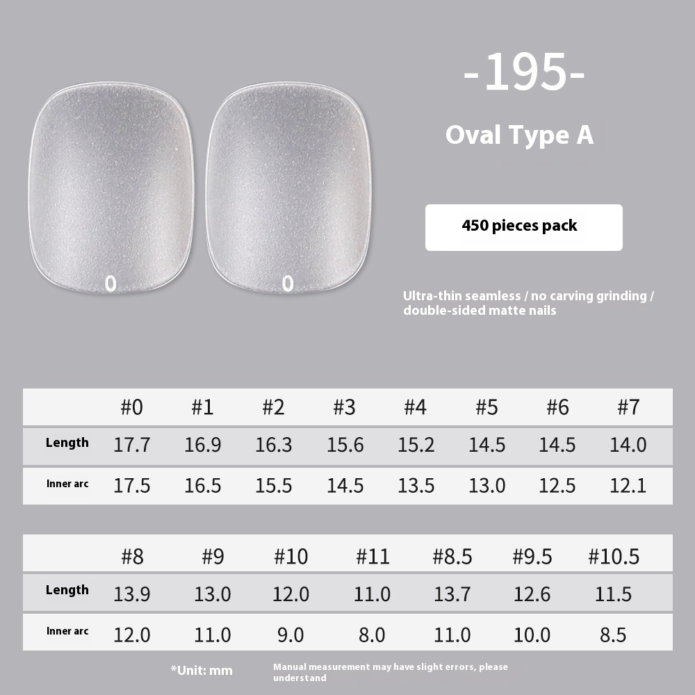 Nail Tips Amazon popular press on nails matte 450 almonds free of engraving ultra-thin and seamless patch manicure fake nails