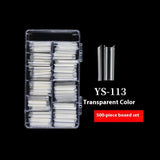 Nail Tips Nail plate semi-sticker, light sticker, lengthened XXXL water pipe nail NO C arc, light French manicure, transparent fake nail