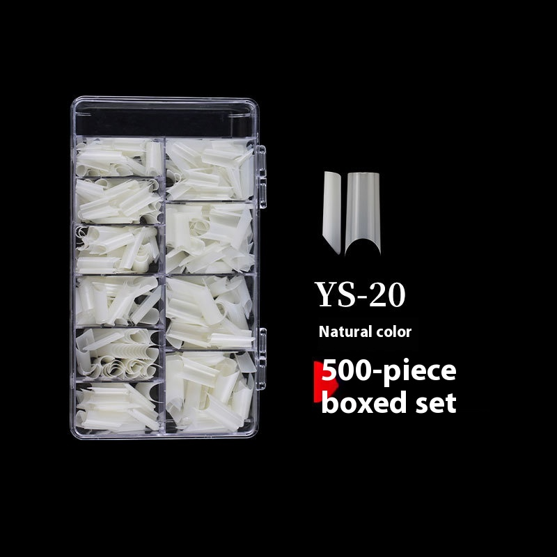 Nail Tips semi-stick water pipe nail piece, French C-arc false nail press on nails patch, extended square head C-type water pipe nail