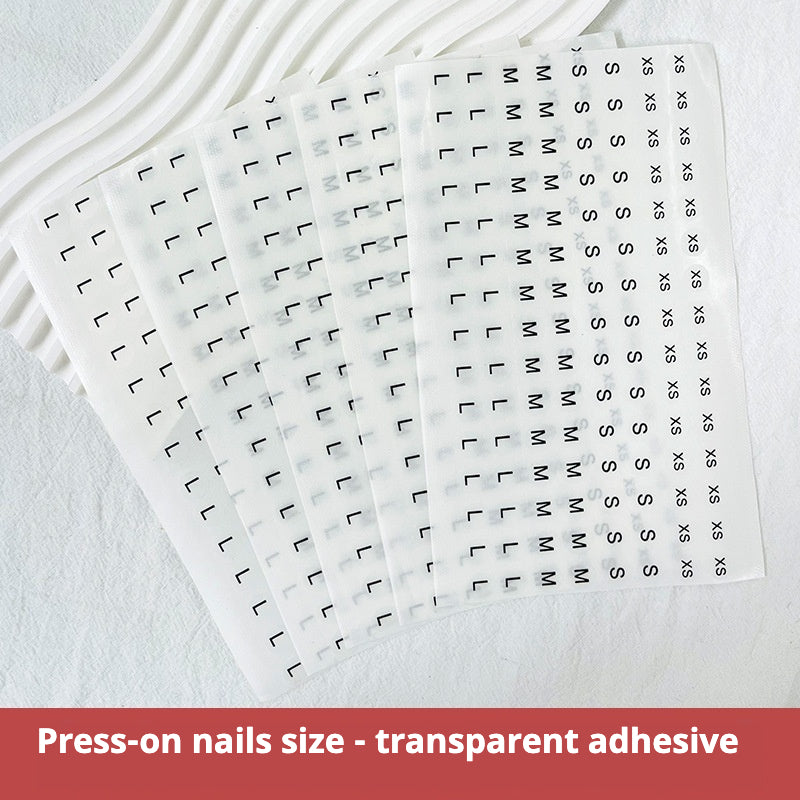 Press-On Nails Instruction Card  transparent pvc self-adhesive waterproof clothing size sticker round label