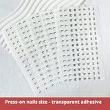 Press-On Nails Instruction Card  transparent pvc self-adhesive waterproof clothing size sticker round label