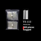 Nail Tips Nail plate semi-sticker, light sticker, lengthened XXXL water pipe nail NO C arc, light French manicure, transparent fake nail