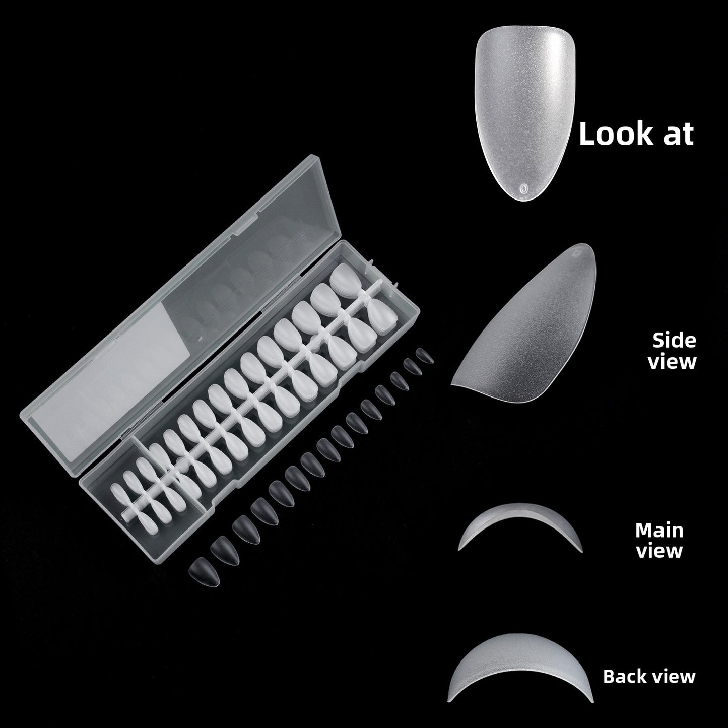 Puntas de uñas 300 piezas de arte de uñas, uñas postizas transparentes mate en caja, pieza de uña|365nails