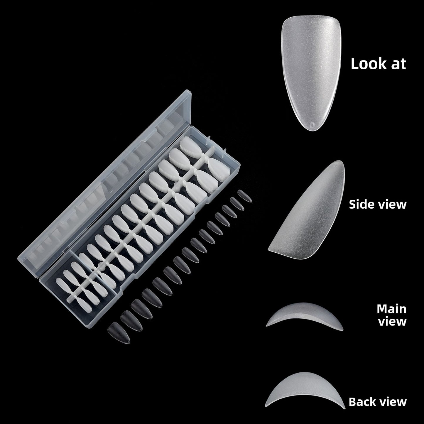 Puntas de uñas 300 piezas de arte de uñas, uñas postizas transparentes mate en caja, pieza de uña|365nails