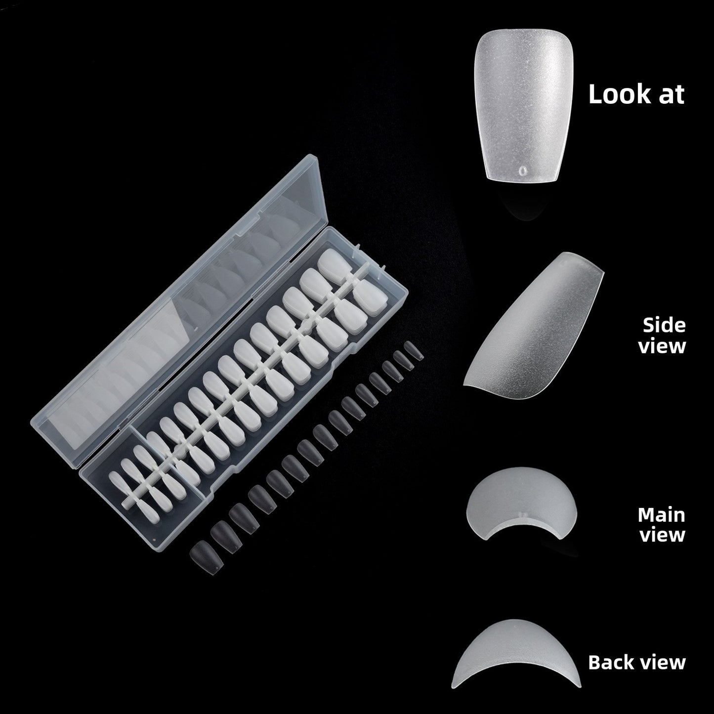 Nail Tips 300 pieces of nail art, boxed matte transparent press on nails, nail piece|365nails
