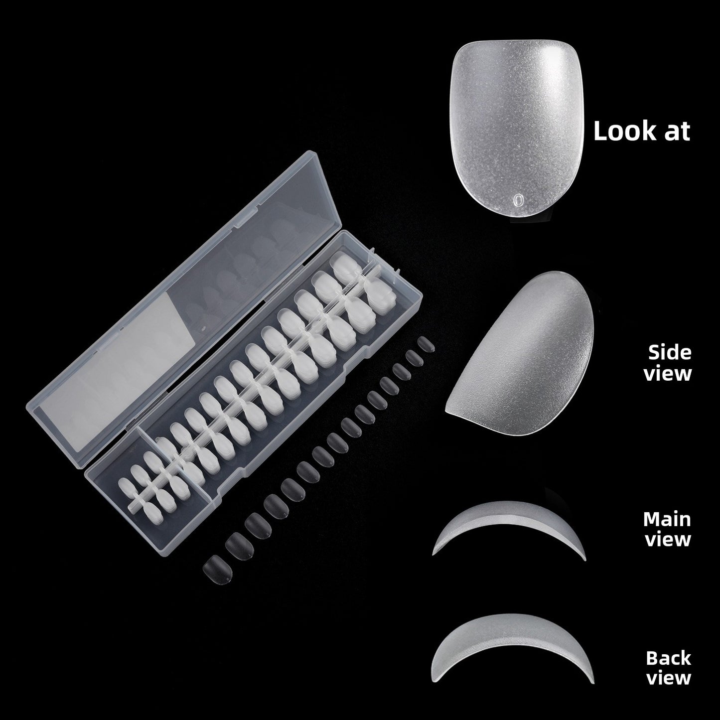 Puntas de uñas 300 piezas de arte de uñas, uñas postizas transparentes mate en caja, pieza de uña|365nails