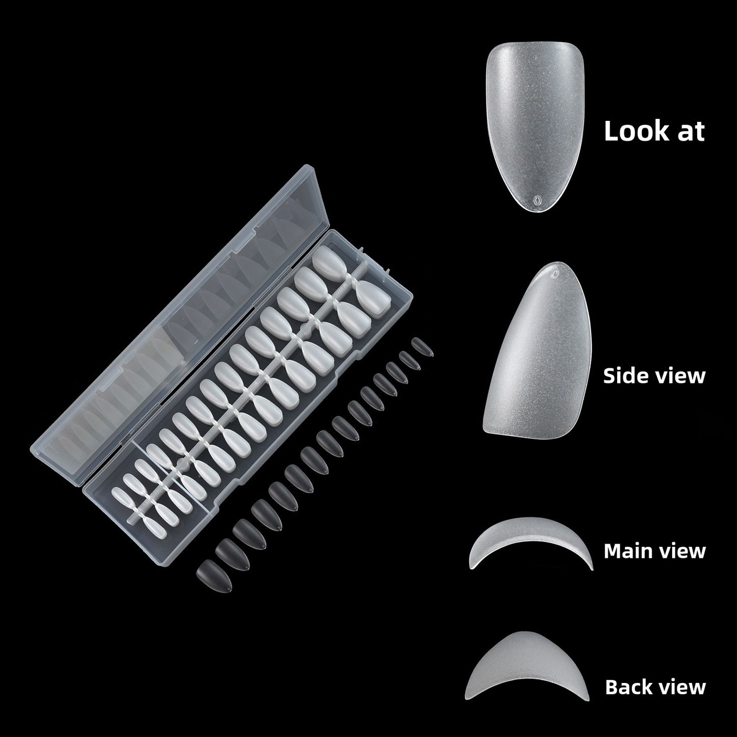 Puntas de uñas 300 piezas de arte de uñas, uñas postizas transparentes mate en caja, pieza de uña|365nails