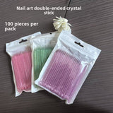 New nail art tool point drilling glue stick crystal rod nail art stick double head push dead skin beauty tool