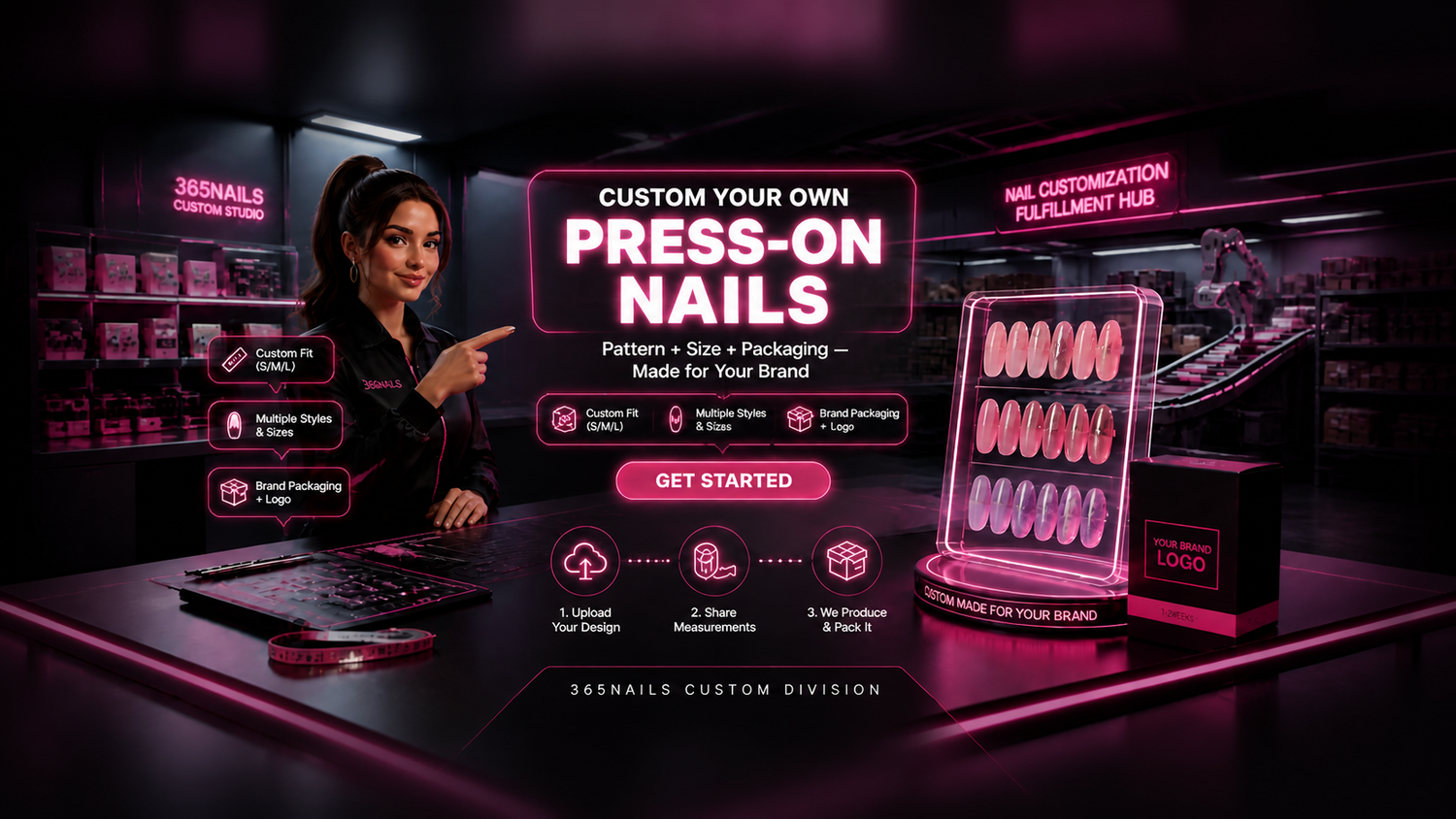 365nails Custom Press-On Nails & Packaging Guide — Handmade & Machine-Made Services press-on nail guide from 365nails