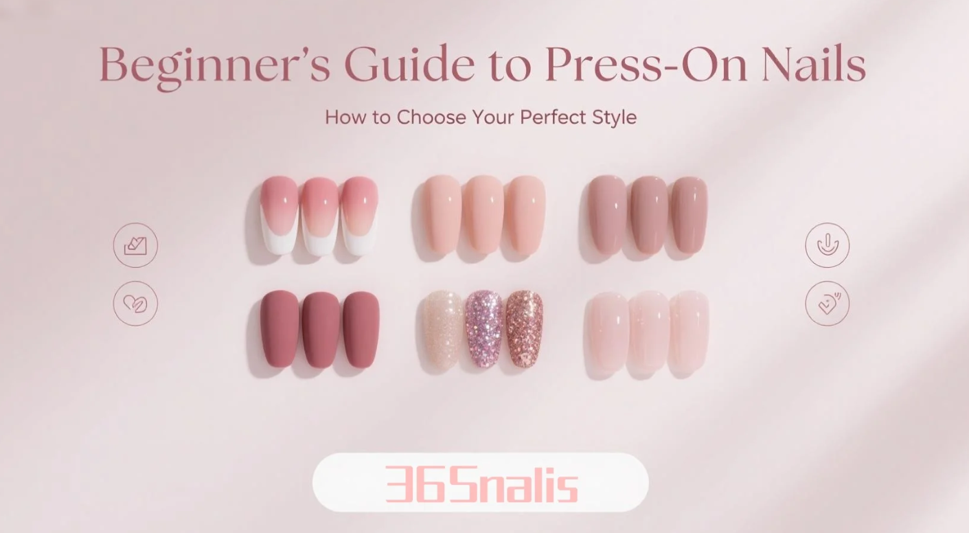 Beginner's Guide to Press-On Nails: How to Choose Your Perfect Style press-on nail guide from 365nails