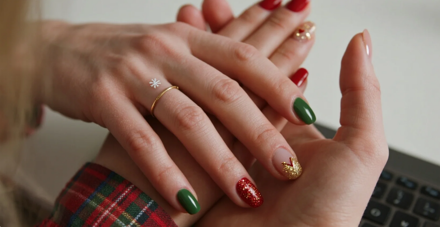 Holiday Nail Service Bundle Guide for Salons: Christmas, Valentine's & Back-to-School press-on nail guide from 365nails