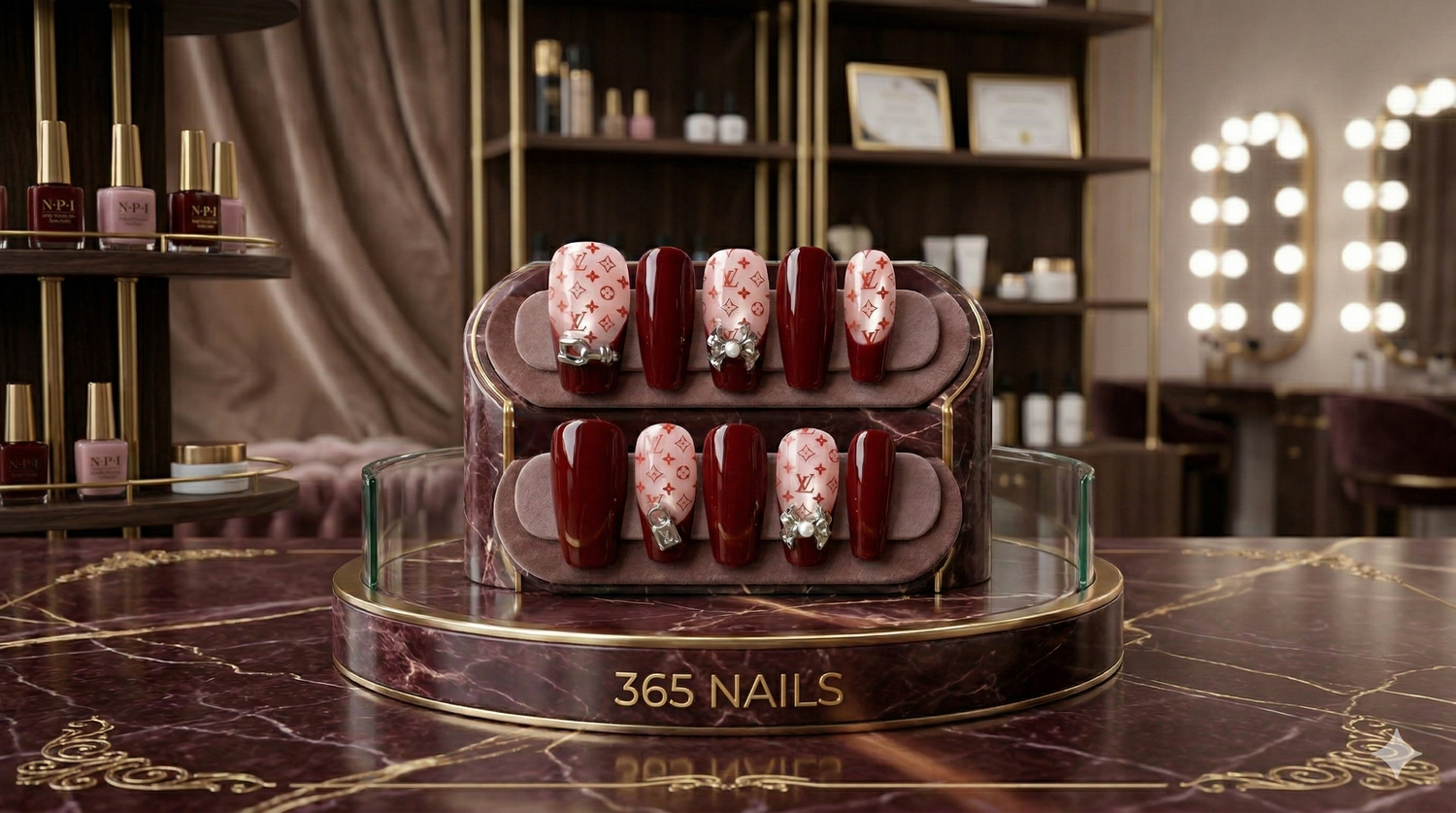 Haute Couture at Your Fingertips: The 365Nails Luxury Monogram Collection press-on nail guide from 365nails