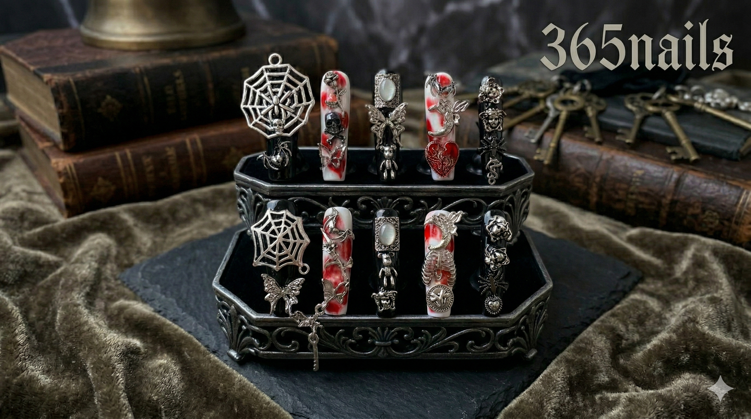 Shadows of the Arcane: Introducing the Goth-Glam Queen Press-On Collection press-on nail guide from 365nails