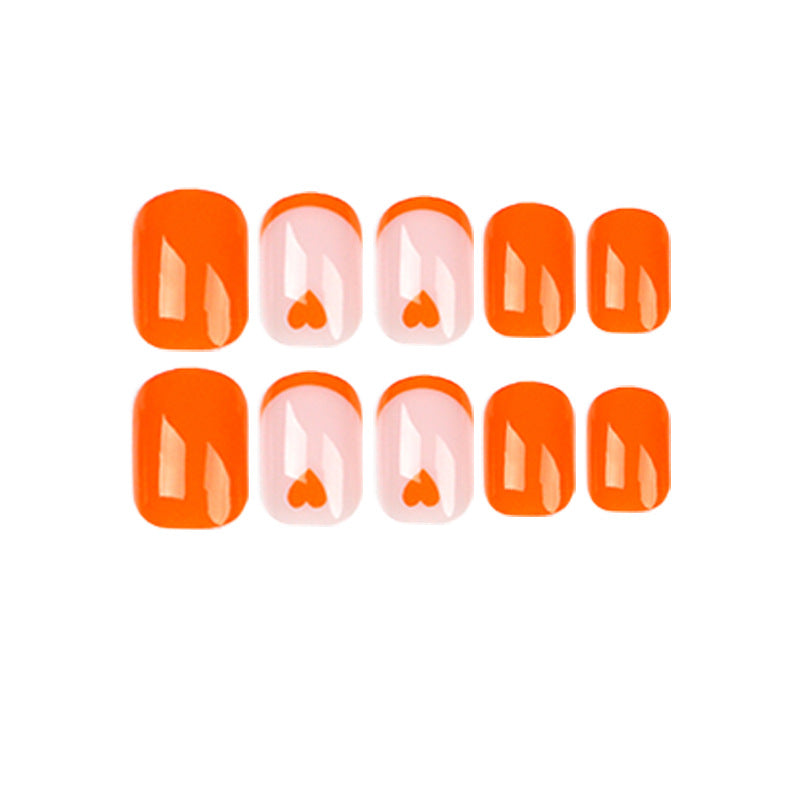 French Love Press on nails Orange Orange nails ｜365nails