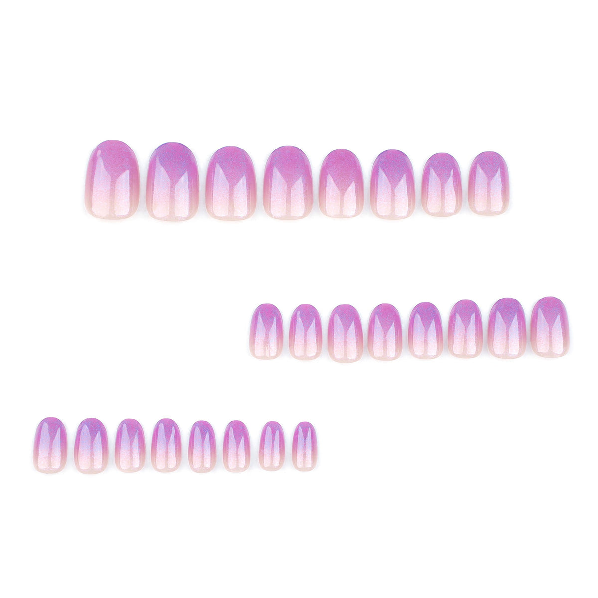 simple French purple press on nails gradual change fake nail short round nail finished product wholesale 365nails – Image 2