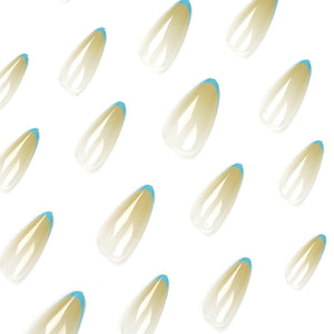 nails piece wholesale Press on nails, French blue edge gradual change Press on nails piece wholesale Press onable nails fake nails｜365nails