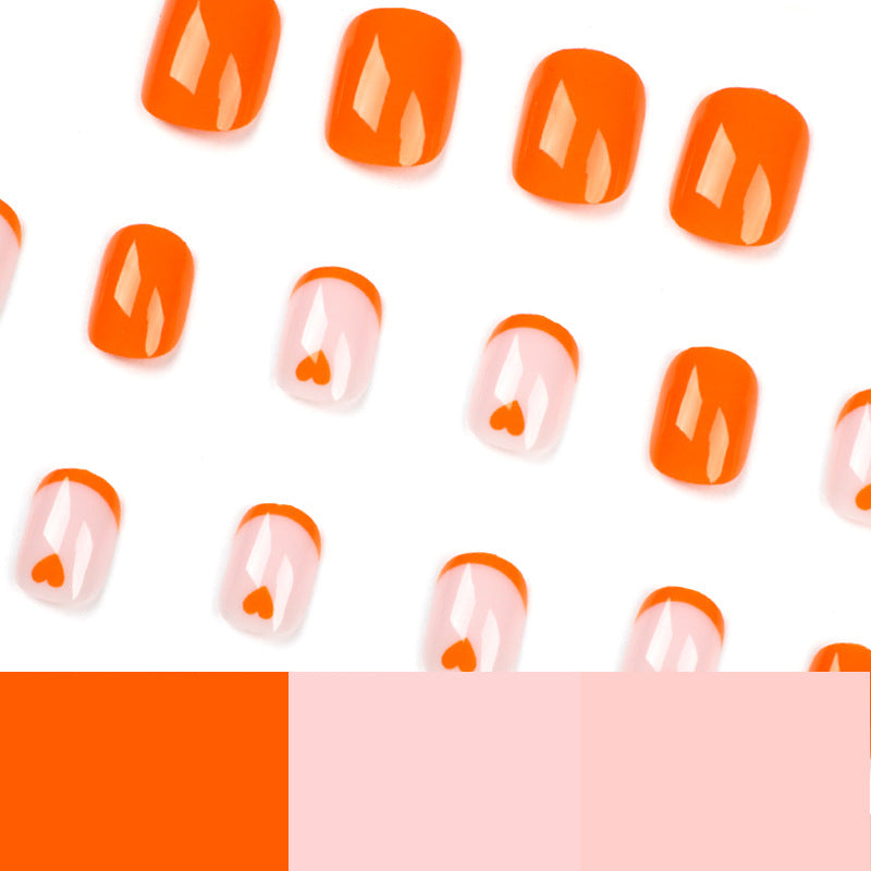French Love Press on nails Orange Orange nails ｜365nails