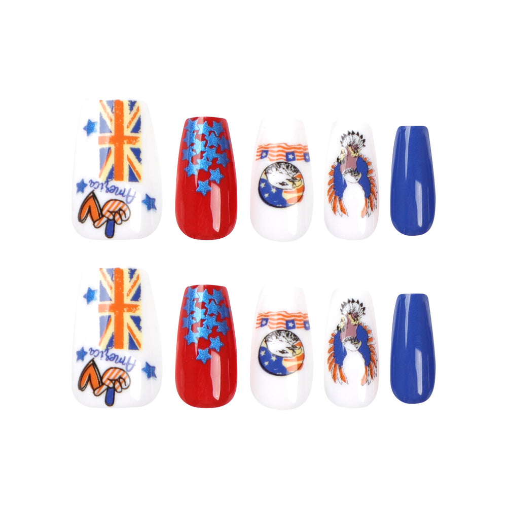 Independence Day Ballet Nail Art Nail Wear Removable Nail Sheet  Foreign Trade False Nail Sheet Finished Product Wholesale｜365nails