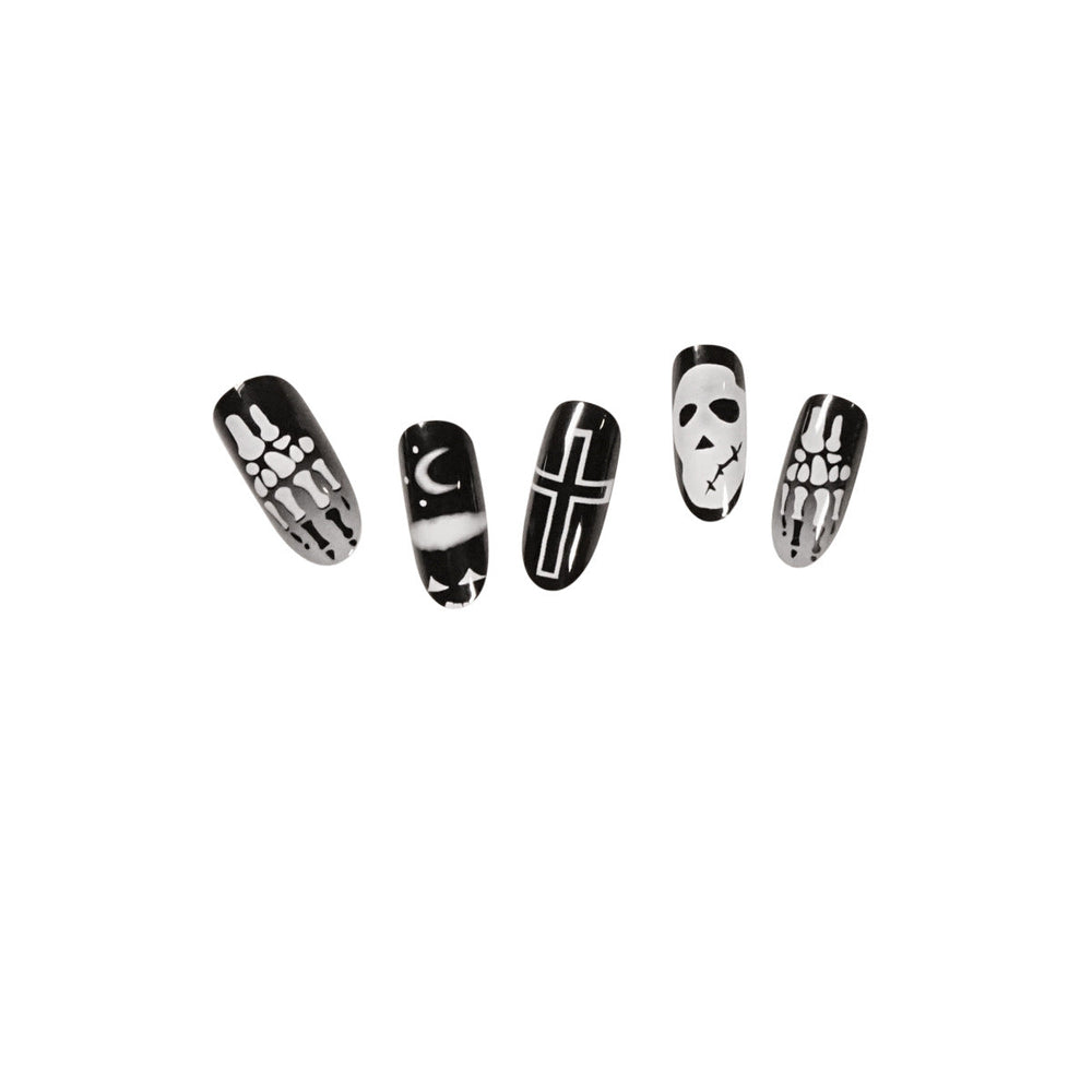 Halloween Round Nail Collection Press on nails Art Finished Products Press on Nails Fake Nails Nail Art Patches Nail Patches｜365nails