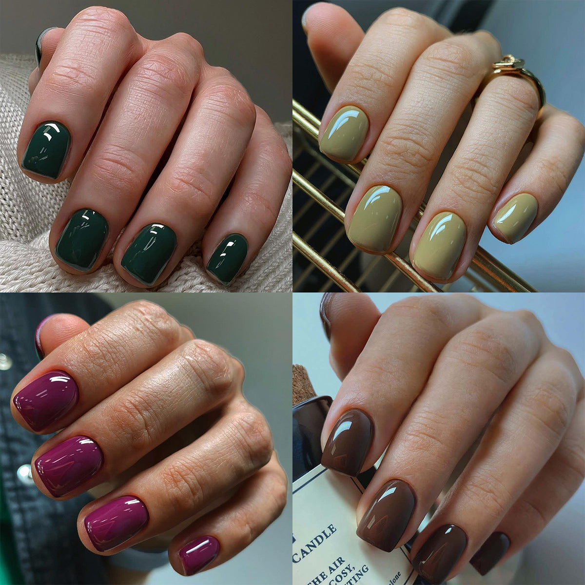 Short solid color press-on nails in multiple wearable shades for wholesale buyers