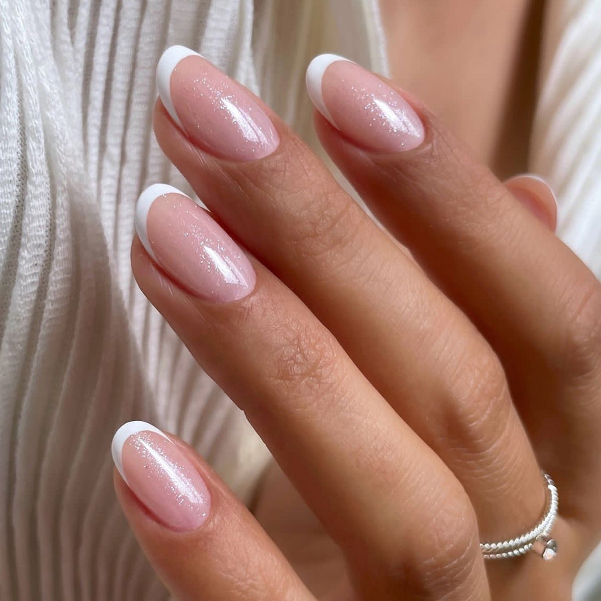 Classic French Wearable Nail Short Short Round Nail Art Naked Powder Wearable False Nails Removable Nail Products Wholesale｜365nails