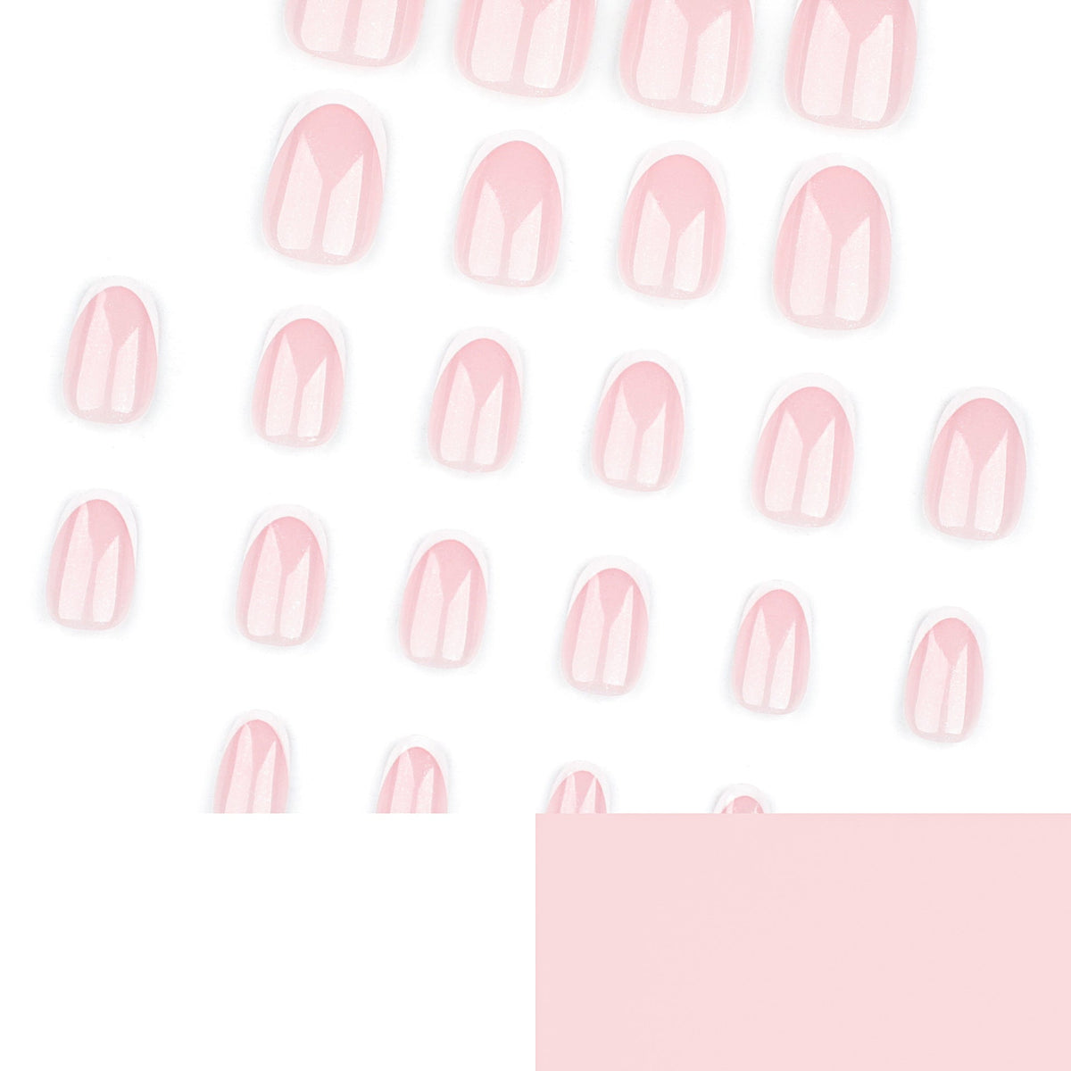 Classic French Wearable Nail Short Short Round Nail Art Naked Powder Wearable False Nails Removable Nail Products – Image 4