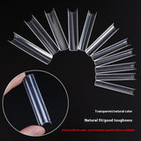 Nail Tips Amazon popular nail piece NO C extended water pipe nail patch 504 pieces boxed transparent semi-sticker XXXL fake nails