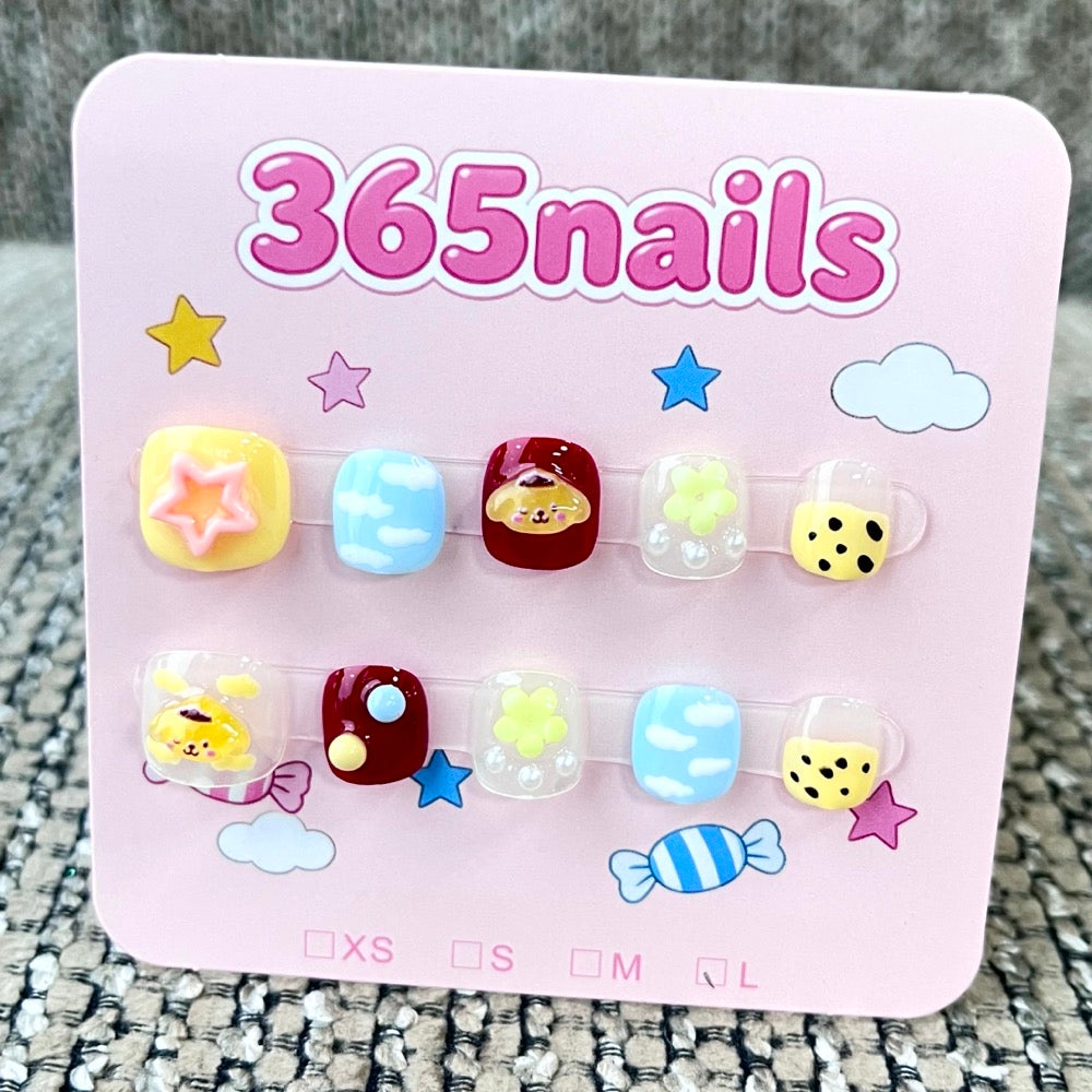 365nails 캔디 스타 3D 캐릭터 수제 숏 스퀘어형 네일