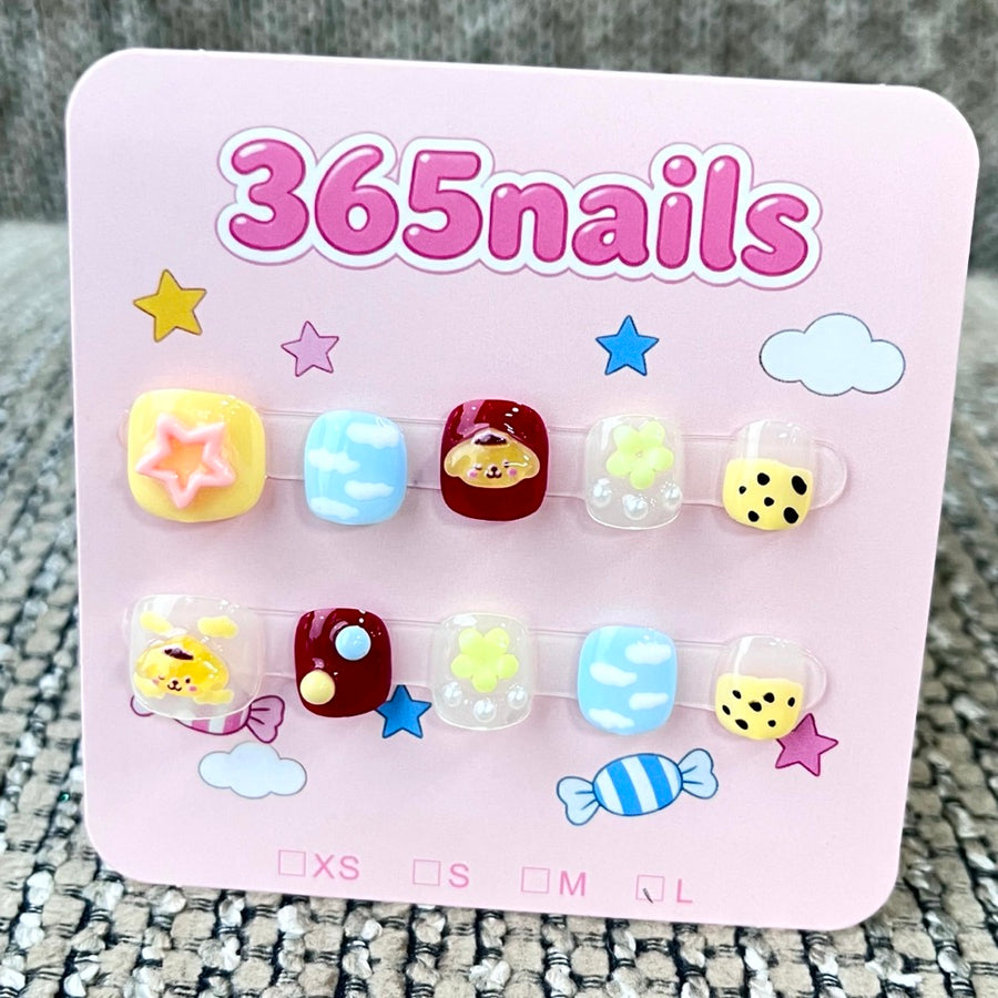 365nails: "Candy Star" – 3D Character Handmade Short Square Nails