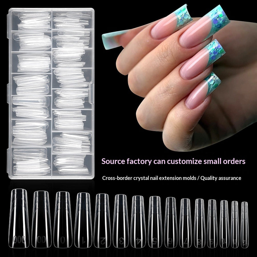 Clear Long Coffin Nail Extension Tips Mold Set (MOQ=3)