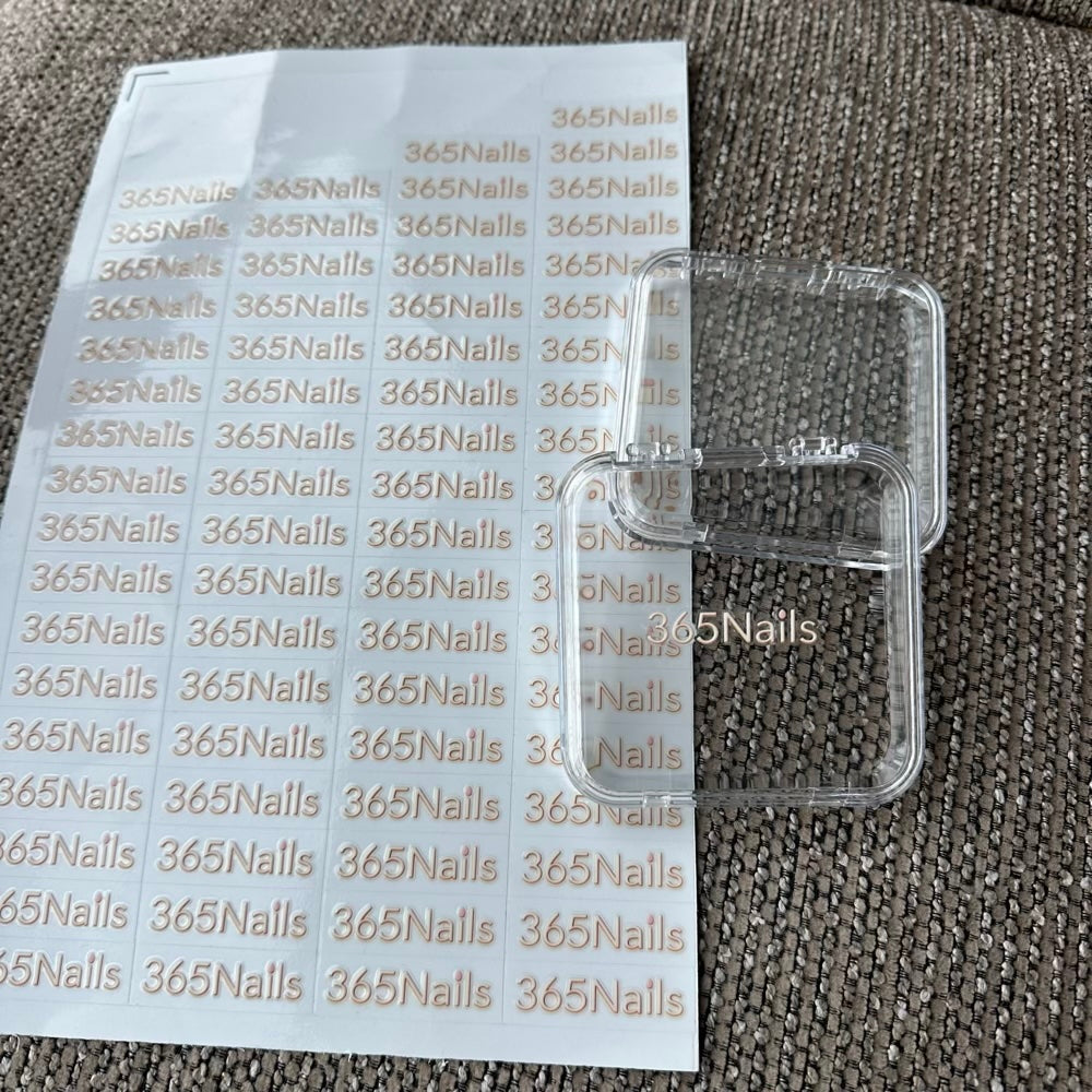 穿戴甲私人品牌包裝客製化 | 貼紙＋現貨塑膠盒 | 紙盒顏色/Logo 客製化