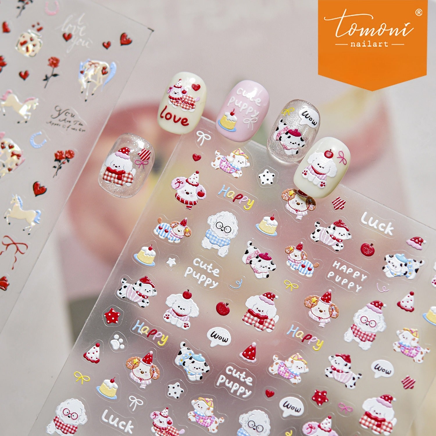 Love Horse & Heart – Romantic Valentines Nail Art Stickers