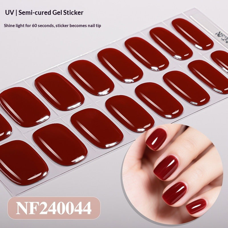 Semi-Cured Gel Nail Strips Minimal Solid Japanese Style (MOQ=3)