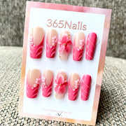 365nails: "Tropical Bloom" – 3D 플로럴 수제 코핀형 네일
