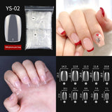 Nail Tips press on nails square stickers 500 pieces in bags, light and short, press on nails transparent fake nail patch manicure