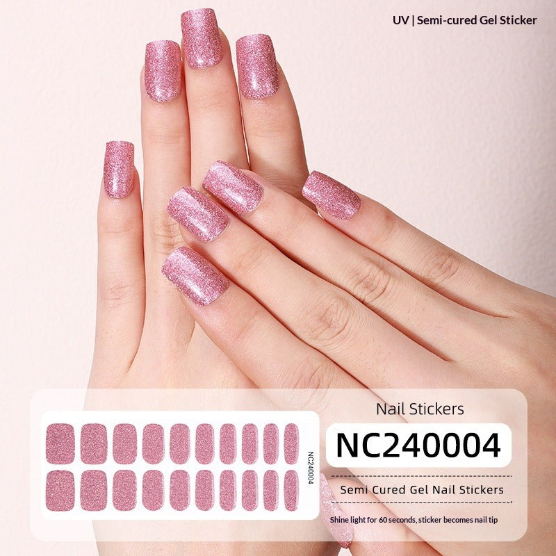 Semi-Cured Gel Nail Strips Ultra Sparkle Pure Shimmer Glossy Design  (MOQ=3)