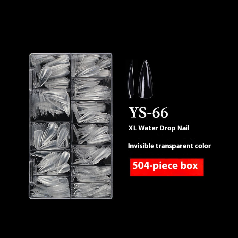 Nail Tips nail pads, long styles, full stickers, transparent pointed pieces, light folds and no marks, water drop nail patches, fake nails wholesale