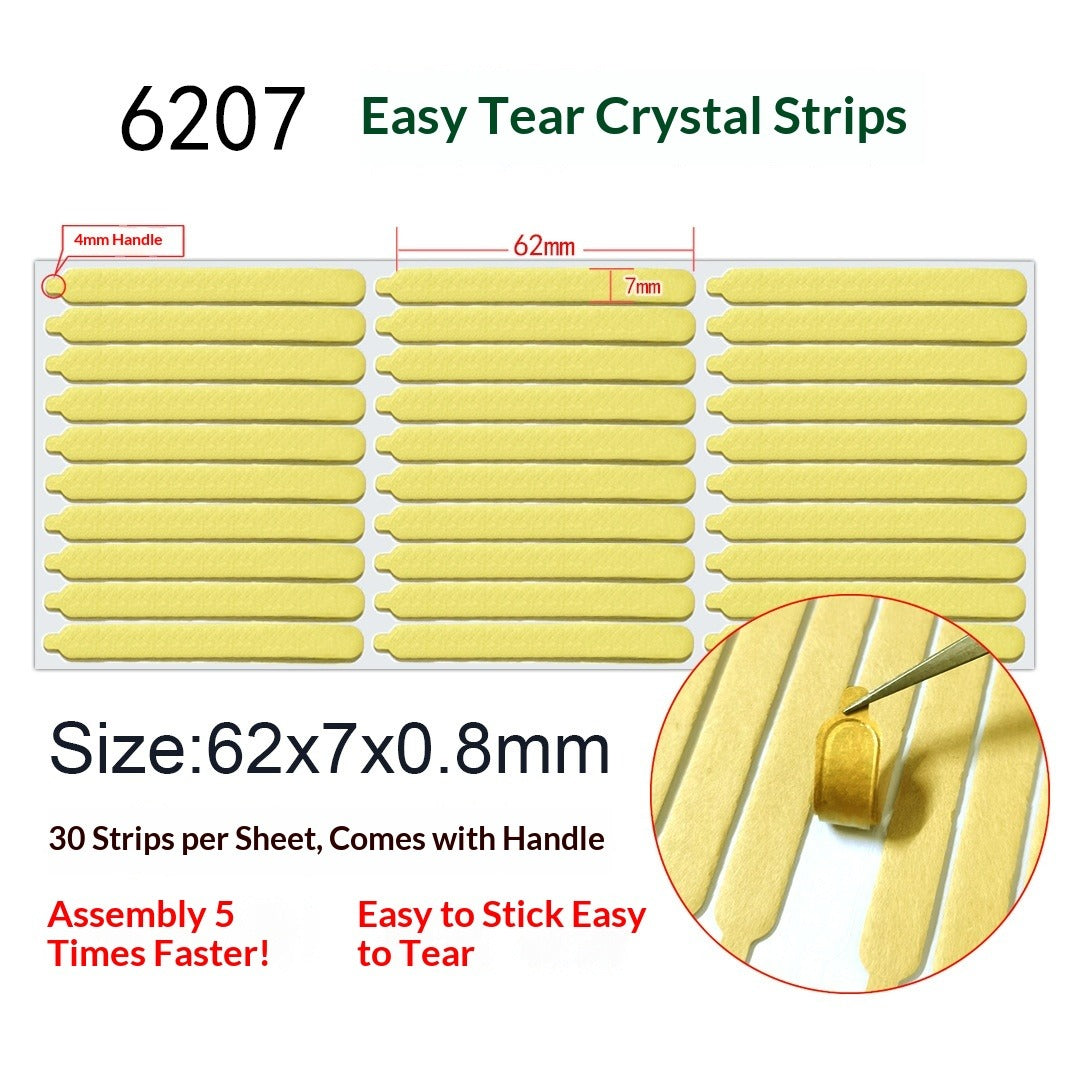 Crystal adhesive strips for press-on nail display cards