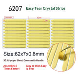 Crystal adhesive strips for press-on nail display cards